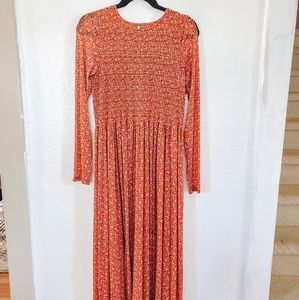 Free People Hello And Goodbye Mesh Floral Midi Dre